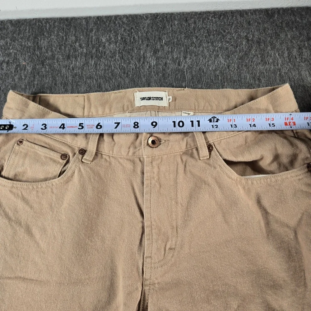 Taylor Stitch Democratic Pants Mens 33 Khaki Tan Organic Cotton Canvas Gorpcore